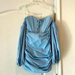 CLUB L Size 2 mini dress rouched with cutout shoulders!